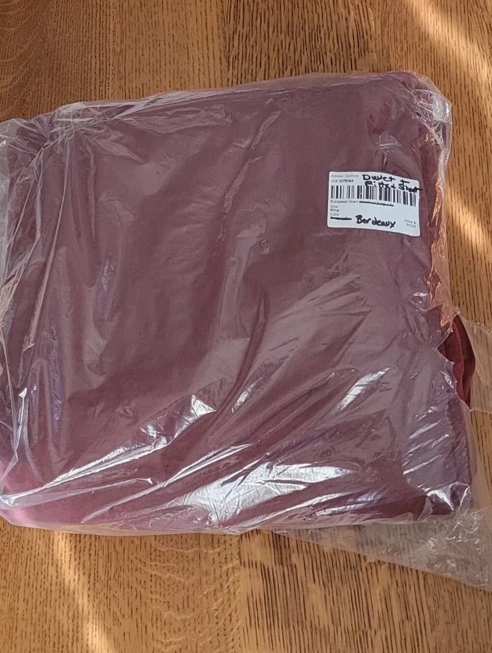 Quince European Linen Duvet Cover + Fitted Sheet Set - Bordeaux